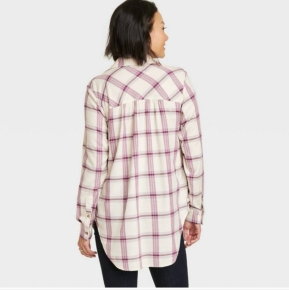 NWT Knox Rose Long-Sleeve Button-Down Tunic Shirt - Picture 4 of 11